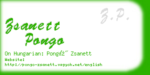 zsanett pongo business card